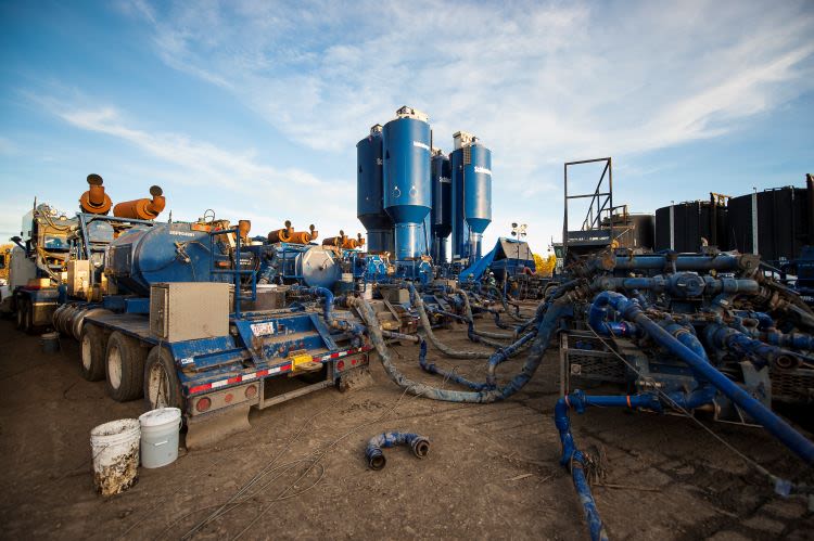 fracking equipment on site