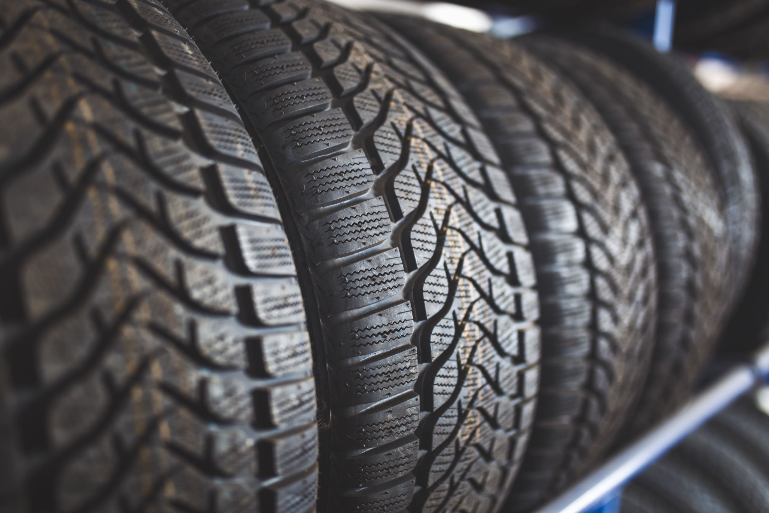 Rack of car tires