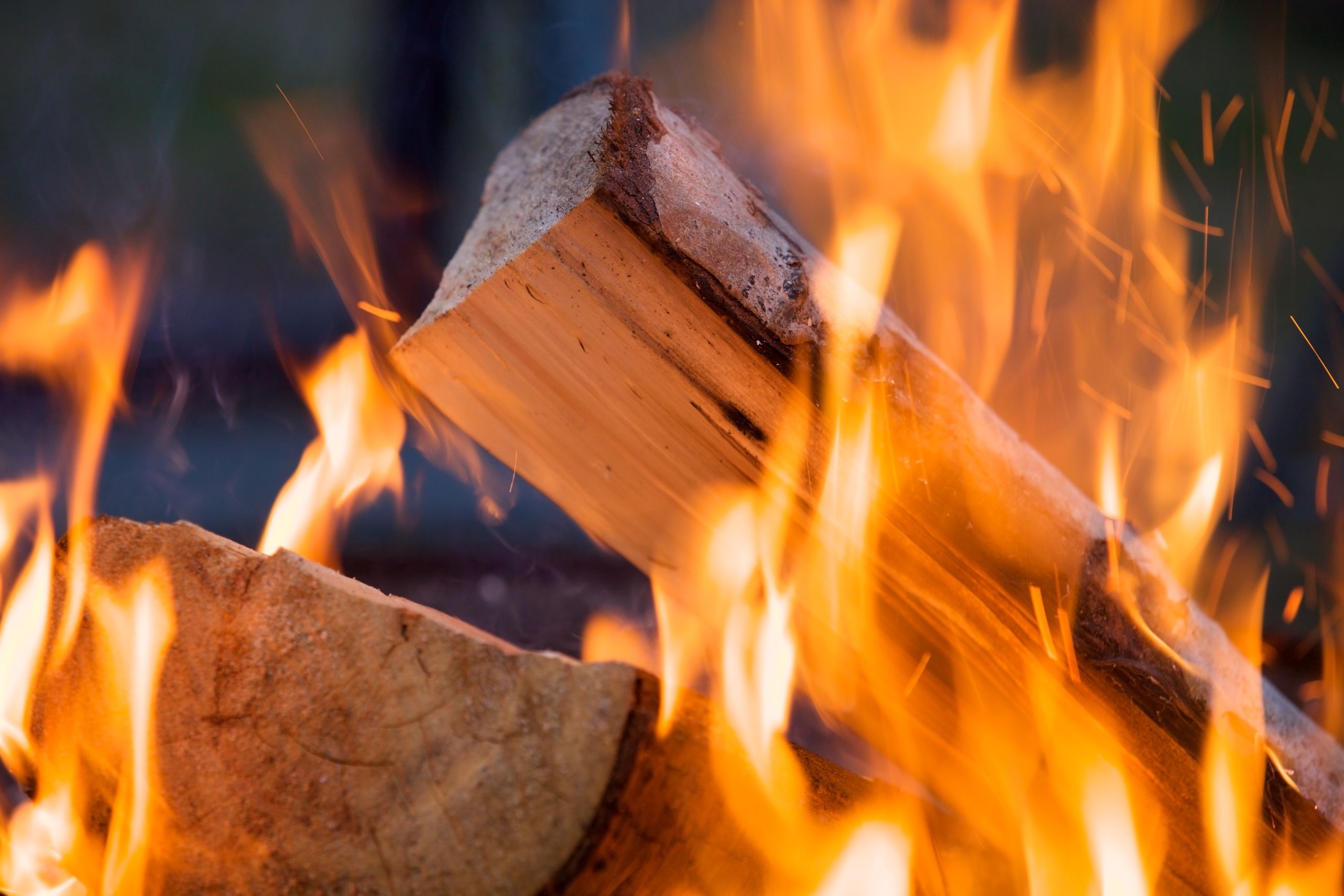 Logs burning