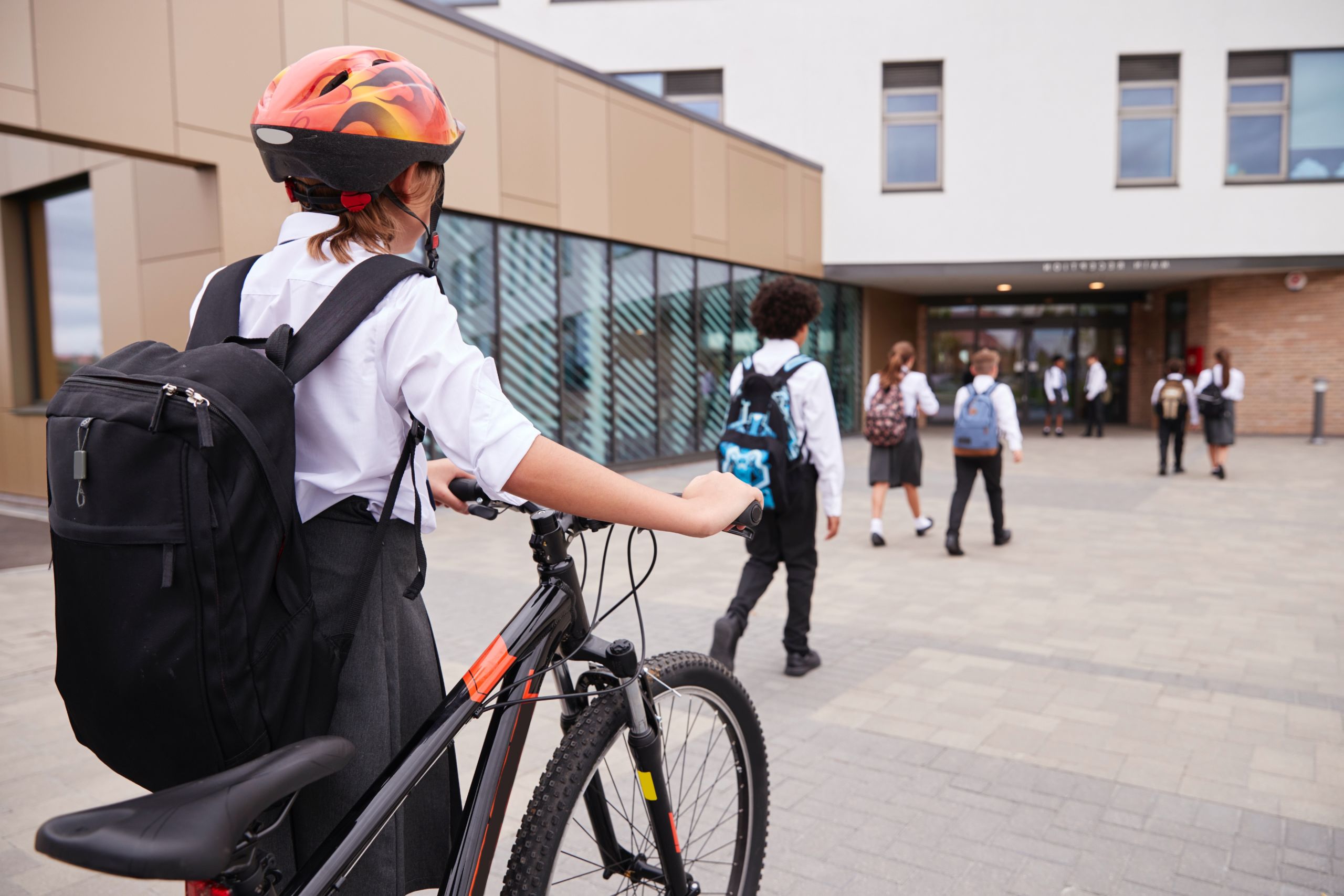 Children walking and cycling to school