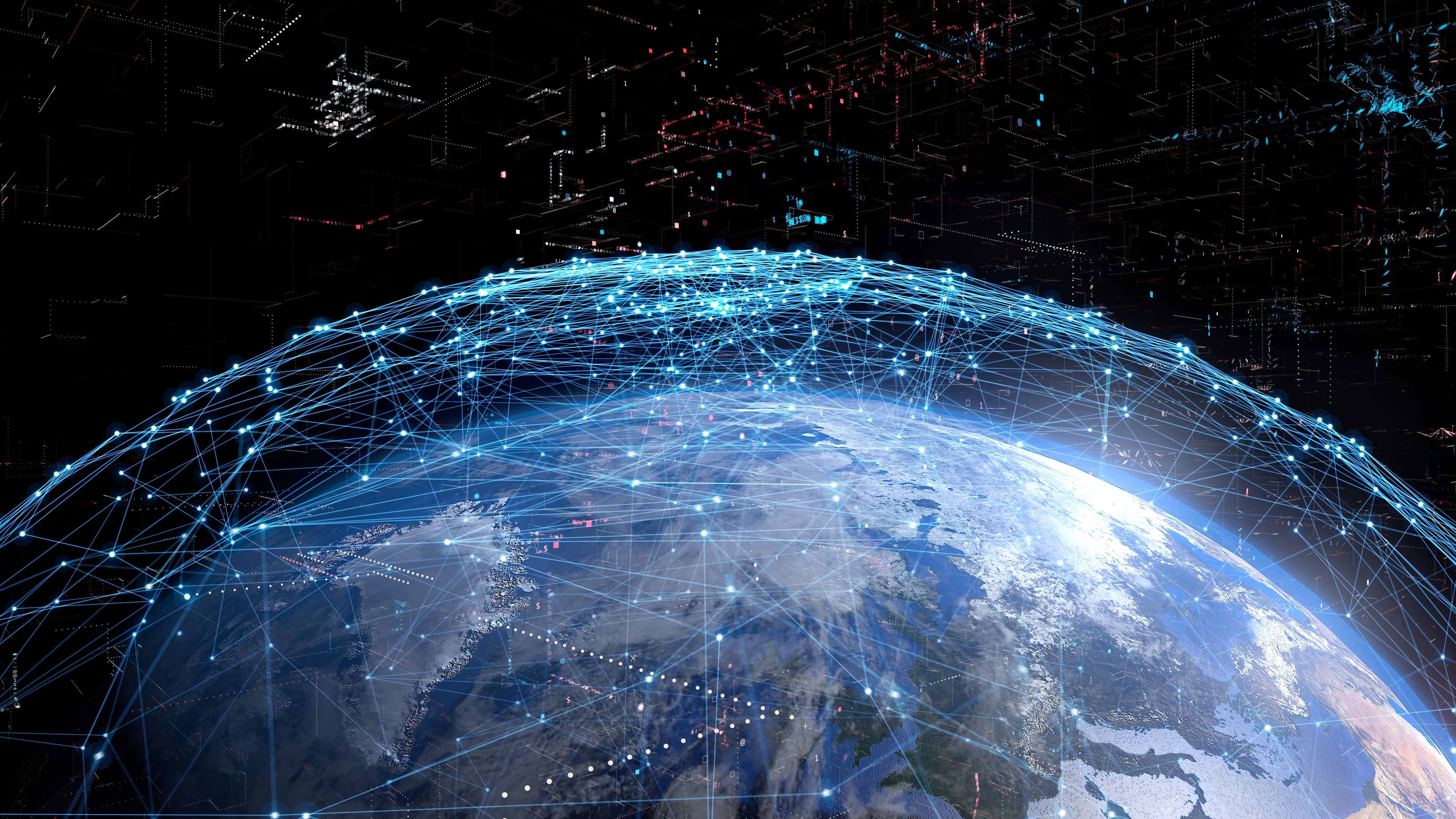 Image of concept of global communication network